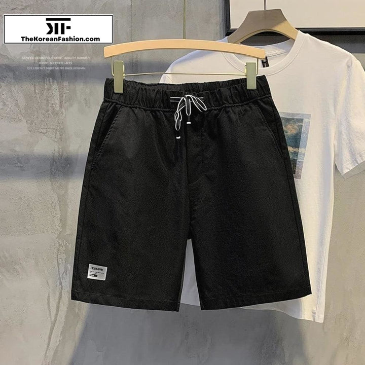Thin Drawstring Overalls Shorts