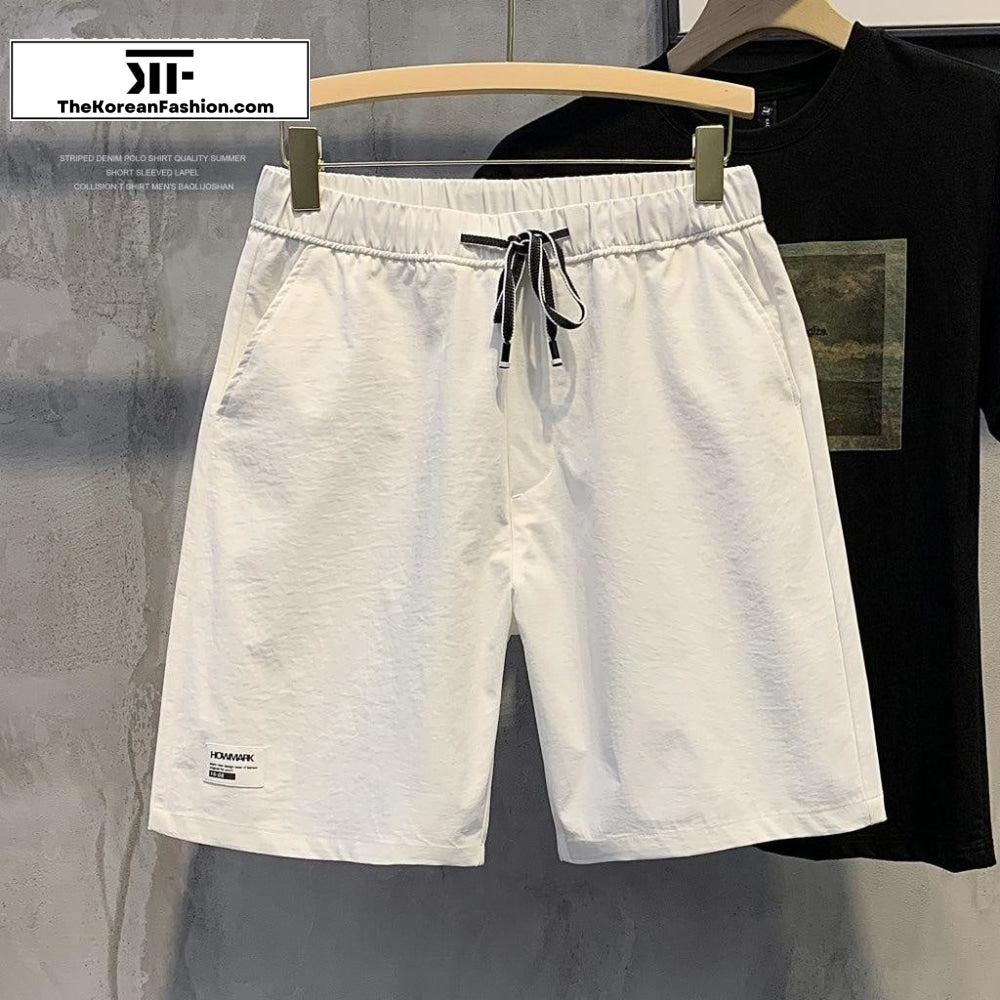 Thin Drawstring Overalls Shorts