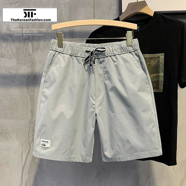 Thin Drawstring Overalls Shorts