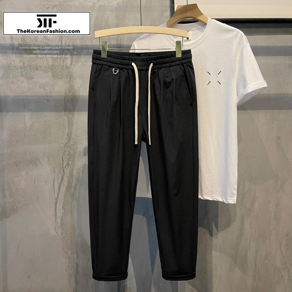 Thin Ice Silk Elastic Waist Pants