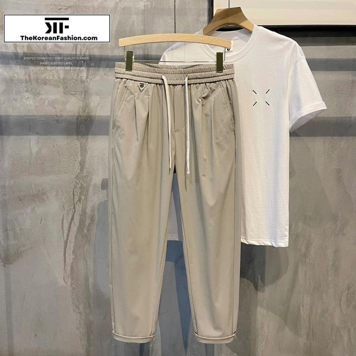 Thin Ice Silk Elastic Waist Pants