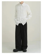 Thin Pleated Striped Shirt