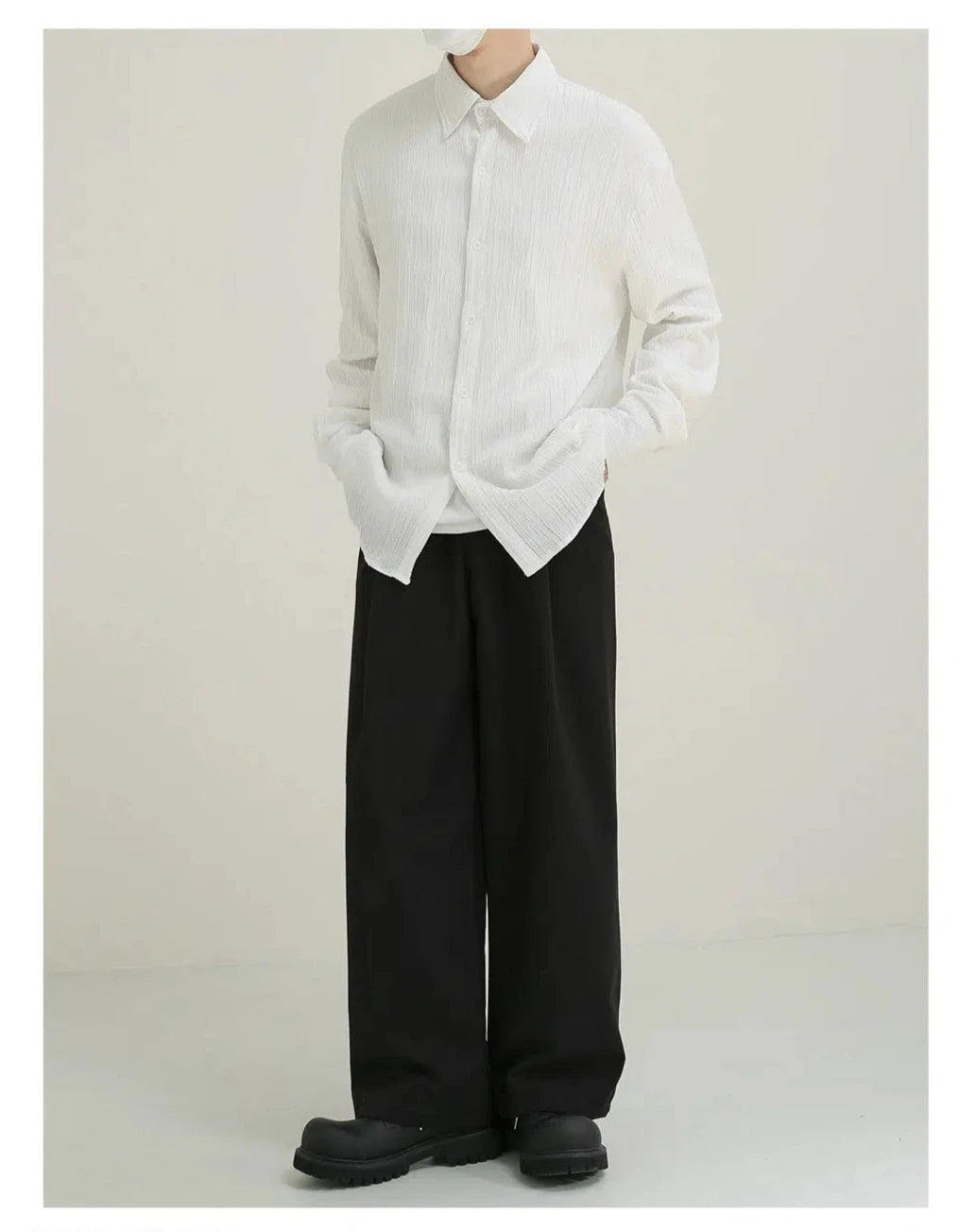 Thin Pleated Striped Shirt