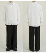 Thin Pleated Striped Shirt