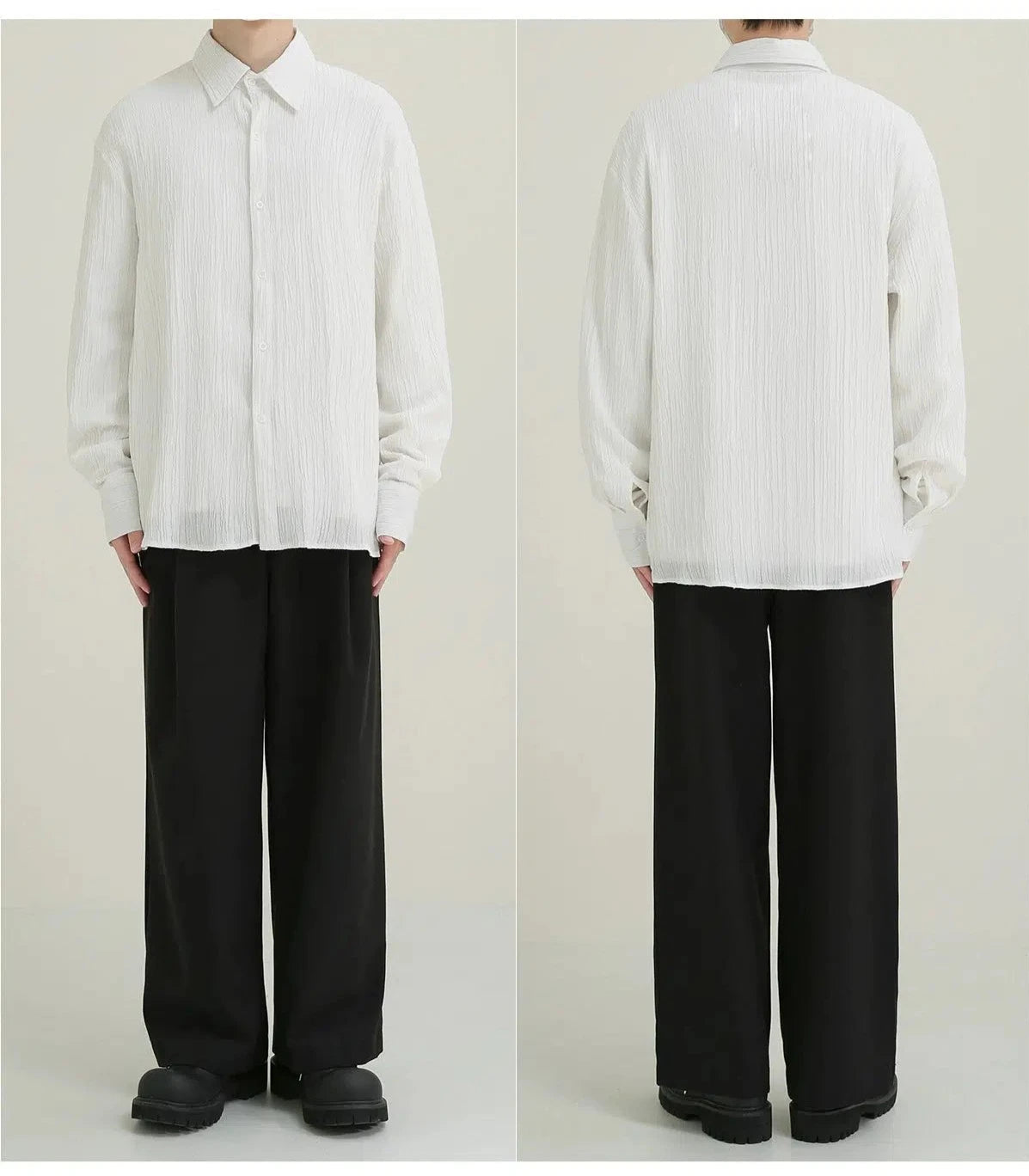 Thin Pleated Striped Shirt