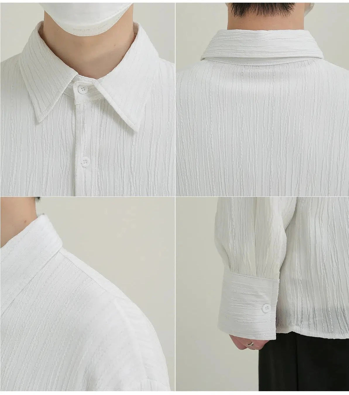 Thin Pleated Striped Shirt
