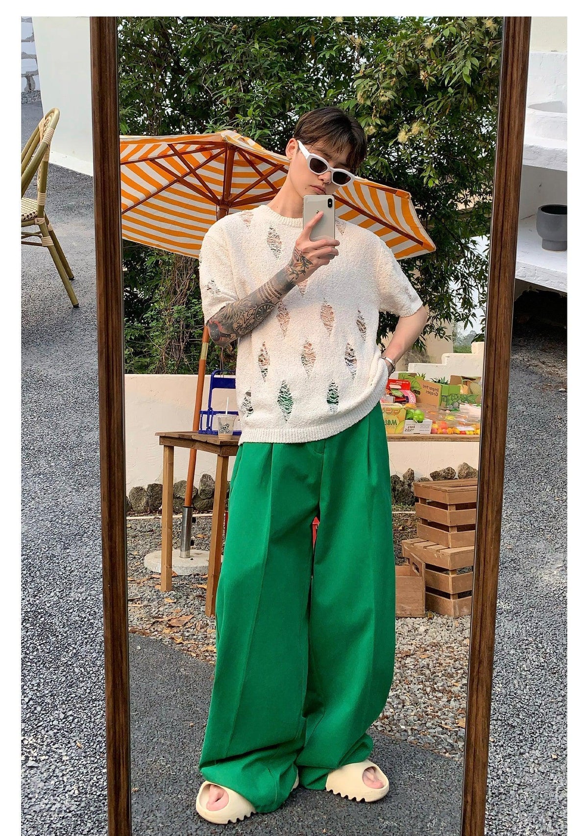 Thin Wide Leg Straight Pants