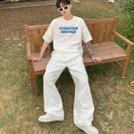 Thin Wide Leg Straight Pants