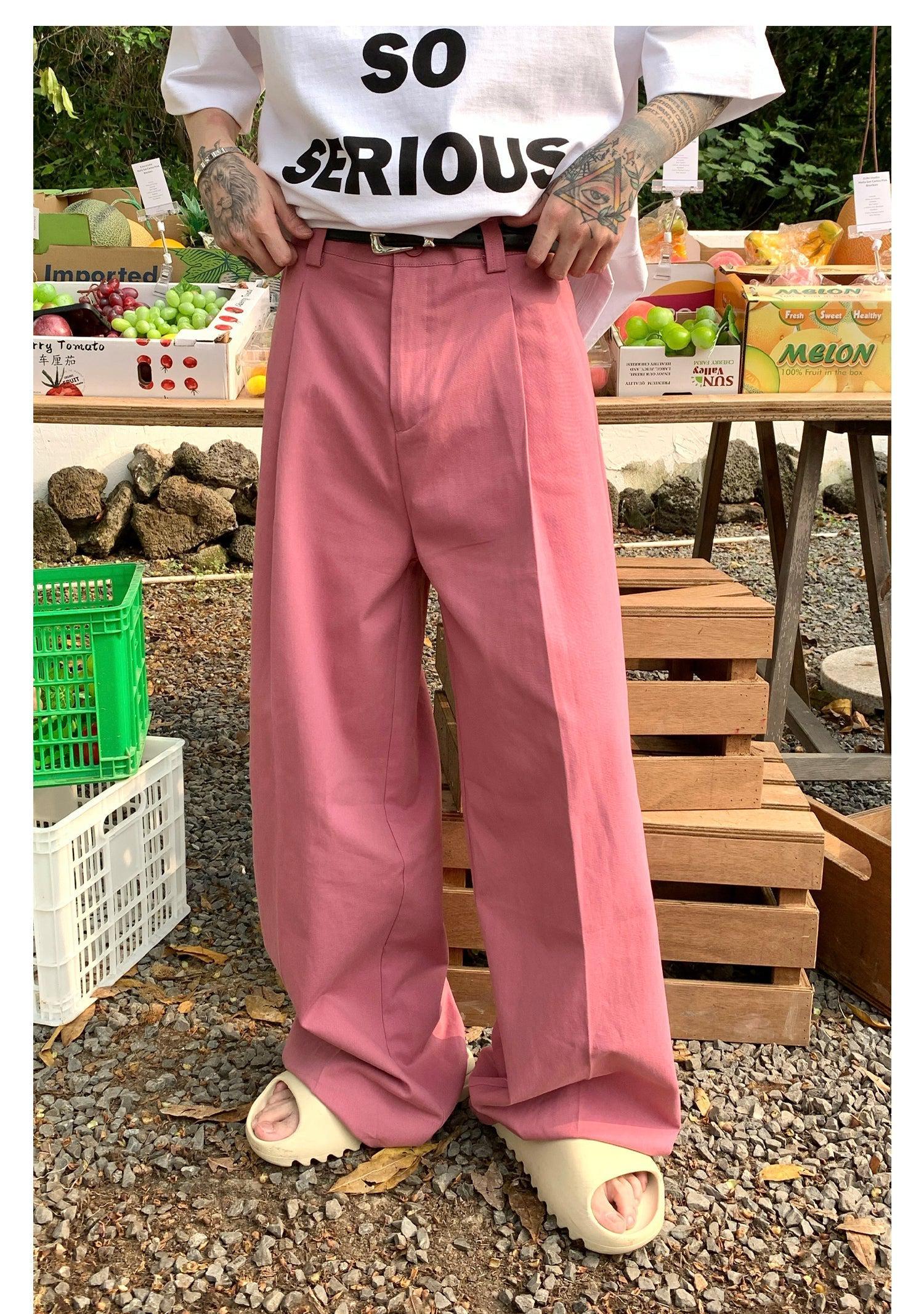 Thin Wide Leg Straight Pants
