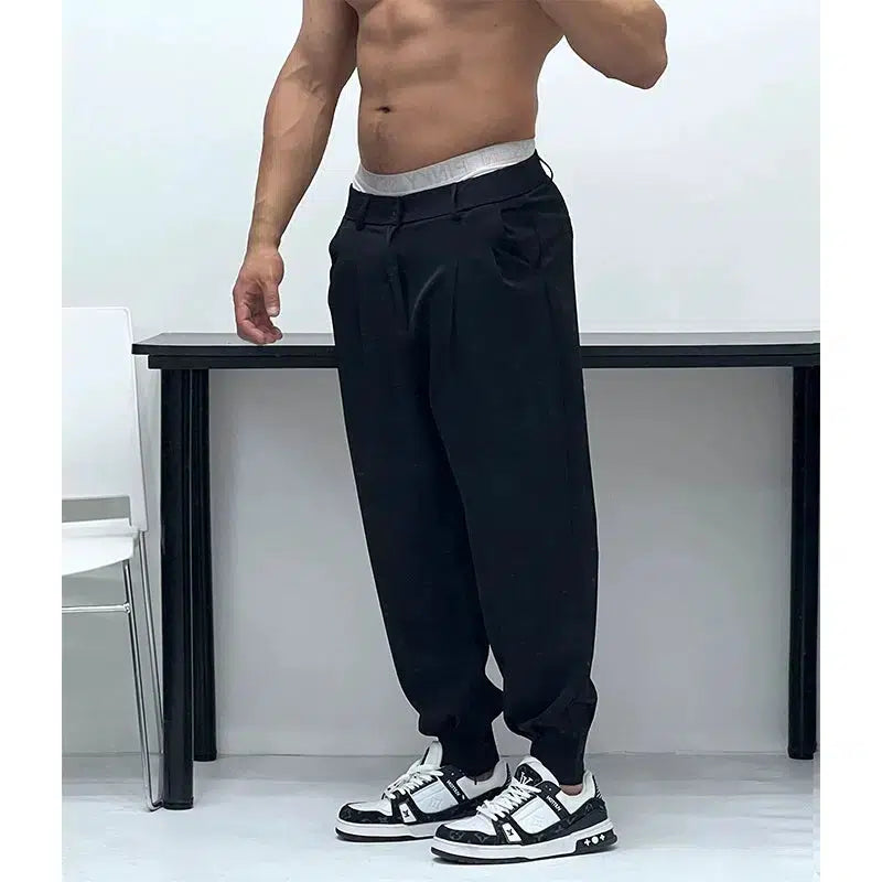 Thin elastic drape harem Pants