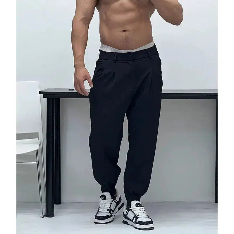 Thin elastic drape harem Pants