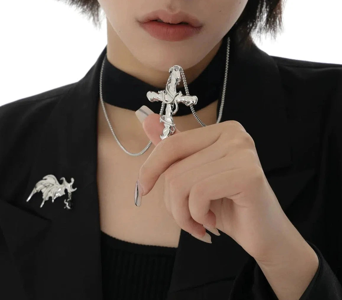 Thorns Cross Necklace