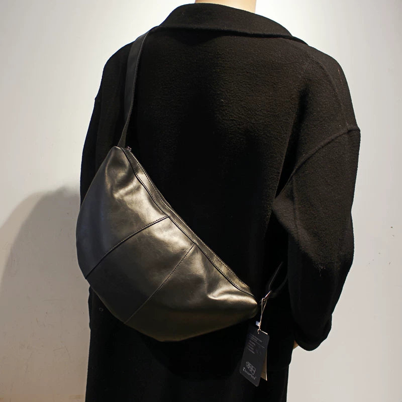 ,6174125314492, Large Capacity Leather Dumpling Crossbody Bag