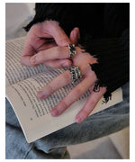 Three-piece Titanium Steel Set Diamond Ring