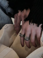 Three-piece Titanium Steel Set Diamond Ring