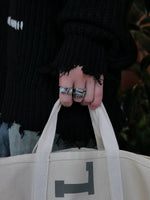 Three-piece Titanium Steel Set Diamond Ring