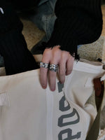 Three-piece Titanium Steel Set Diamond Ring