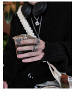 Three-piece Titanium Steel Set Diamond Ring