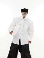 Tie Splicing Loose Cardigan Shirt