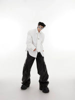 Tie Splicing Loose Cardigan Shirt