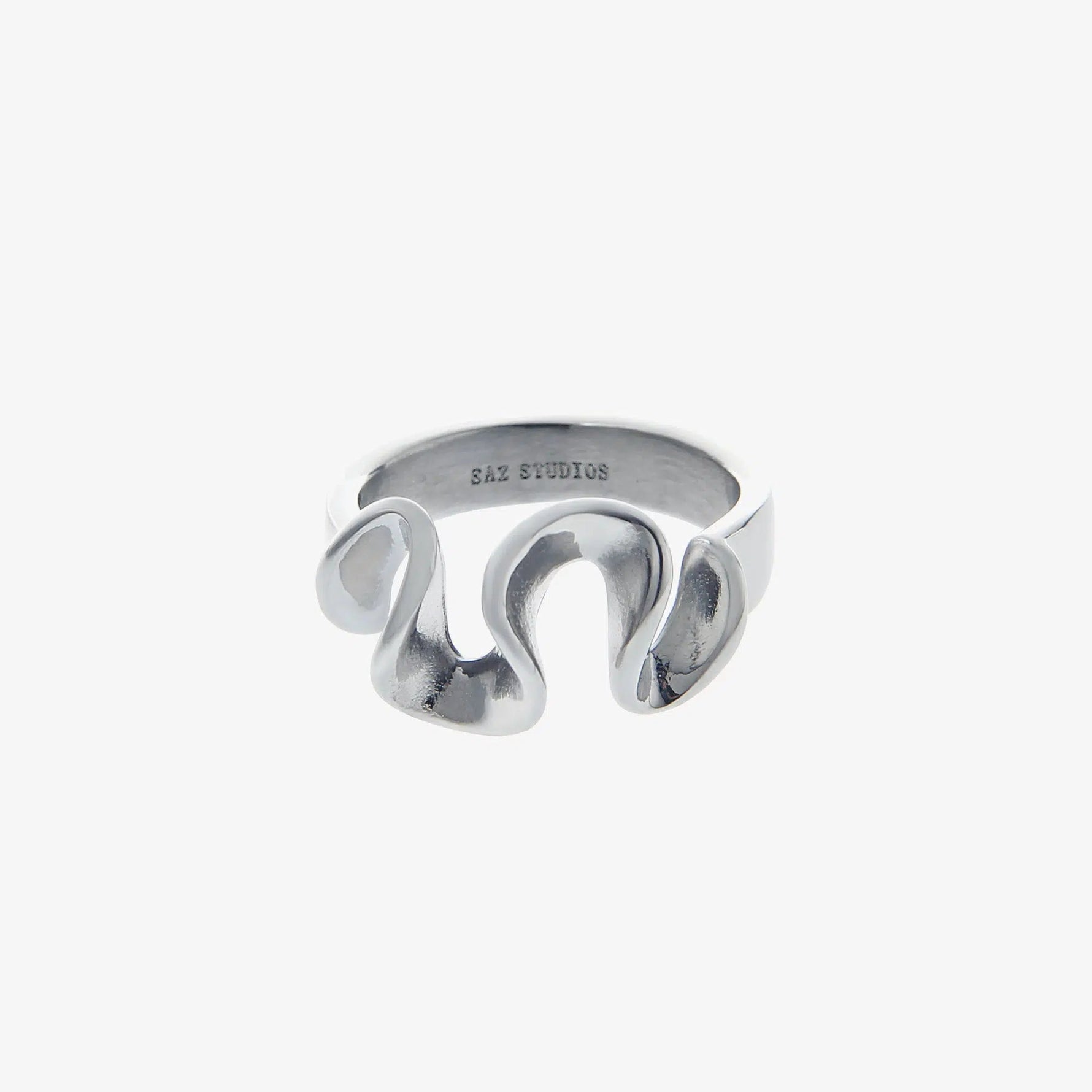 Titanium Liquid Design Couple Ring