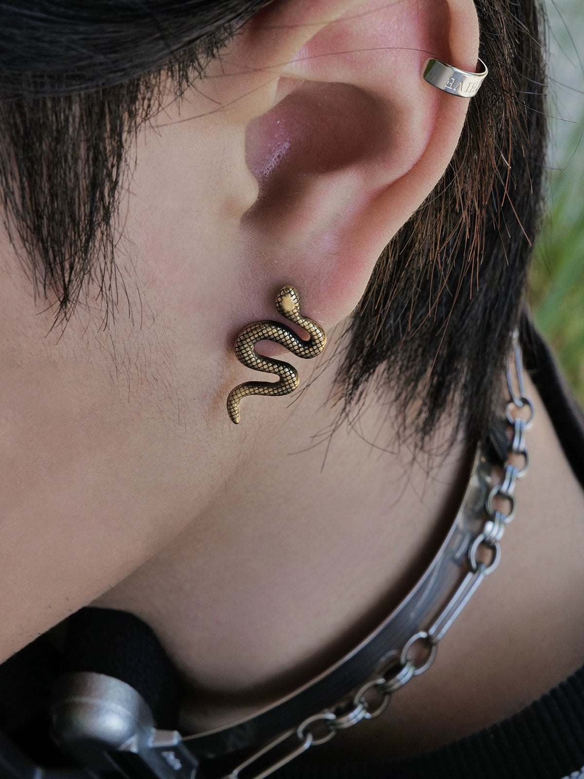 Titanium Steel Snake-Shaped Earrings