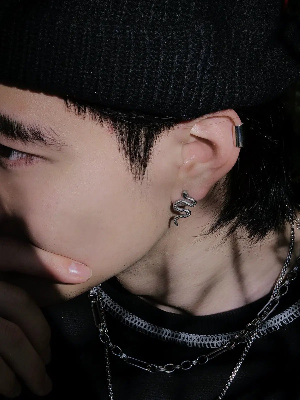 Titanium Steel Snake-Shaped Earrings