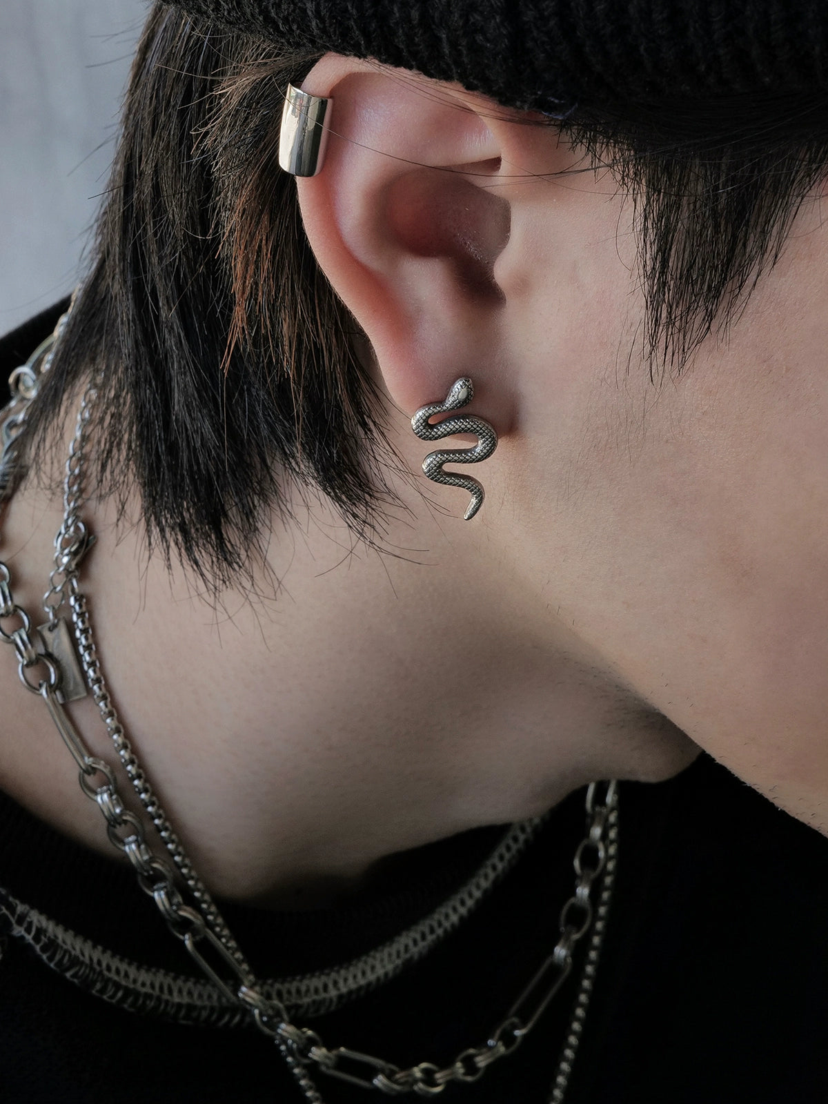 Titanium Steel Snake-Shaped Earrings