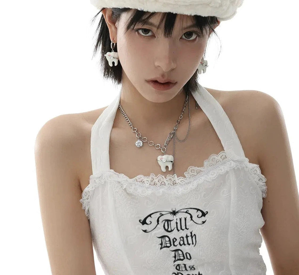 Tooth Pendant Earrings