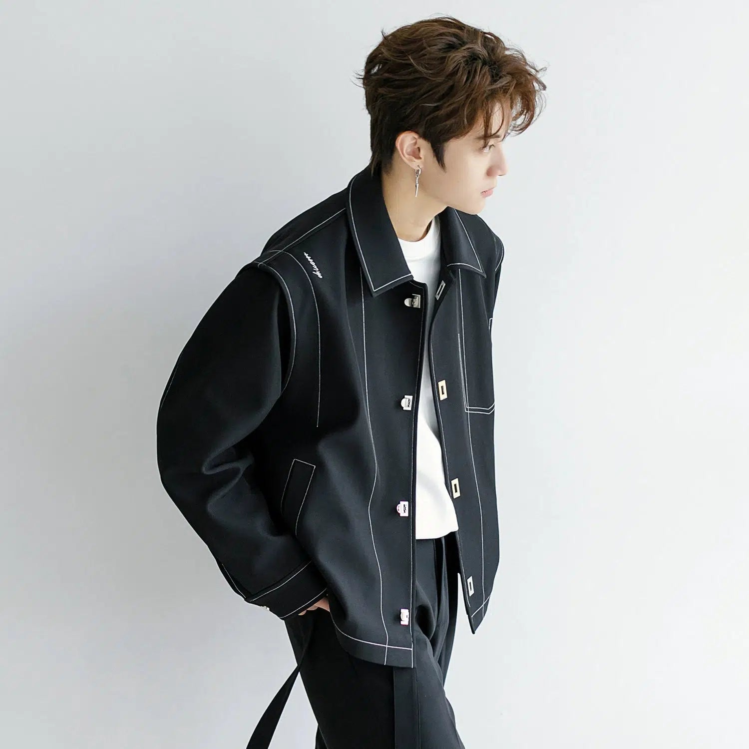 Topstitching Black Jacket