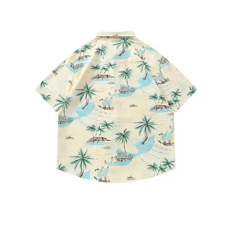 Tropical Print Short Sleeve Shirt