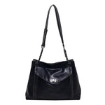 Turn Lock Closure Leather Handbag