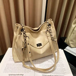 Turn Lock Closure Leather Handbag