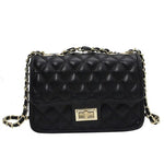 Turn Lock Closure Quilted Chain Bag