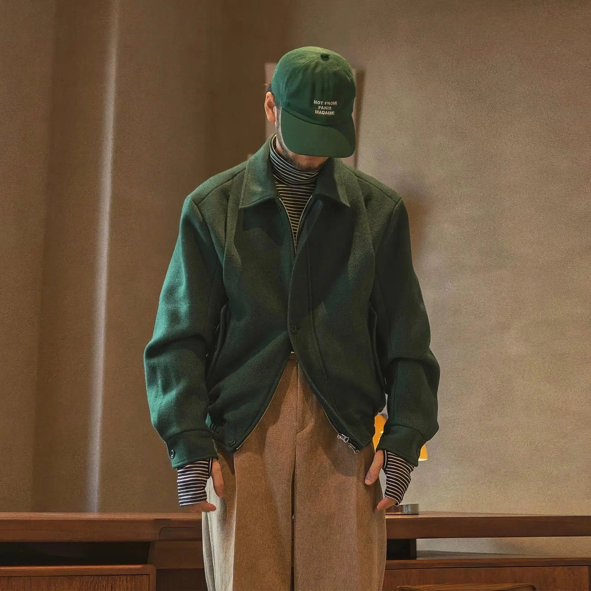 Turtleneck Black And White Striped Shirt