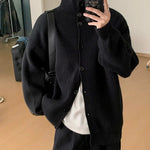 Turtleneck Lapel Knitted Cardigan