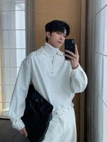 Turtleneck Patchwork Long Sleeve Shirt