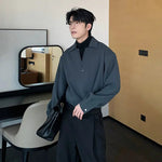 Turtleneck Patchwork Long Sleeve Shirt