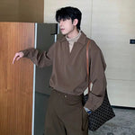 Turtleneck Patchwork Long Sleeve Shirt