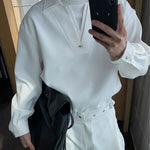 Turtleneck Patchwork Long Sleeve Shirt