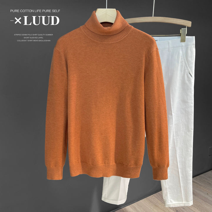 Turtleneck Slim Fit Flannel Sweater