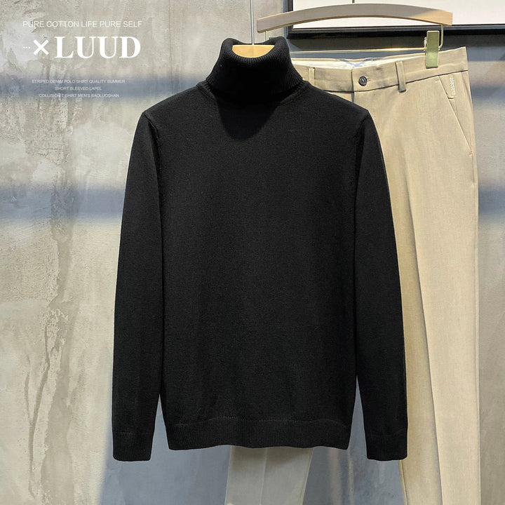 Turtleneck Slim Fit Flannel Sweater