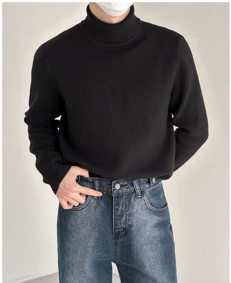 Turtleneck Slim-Fit Knitted Sweater