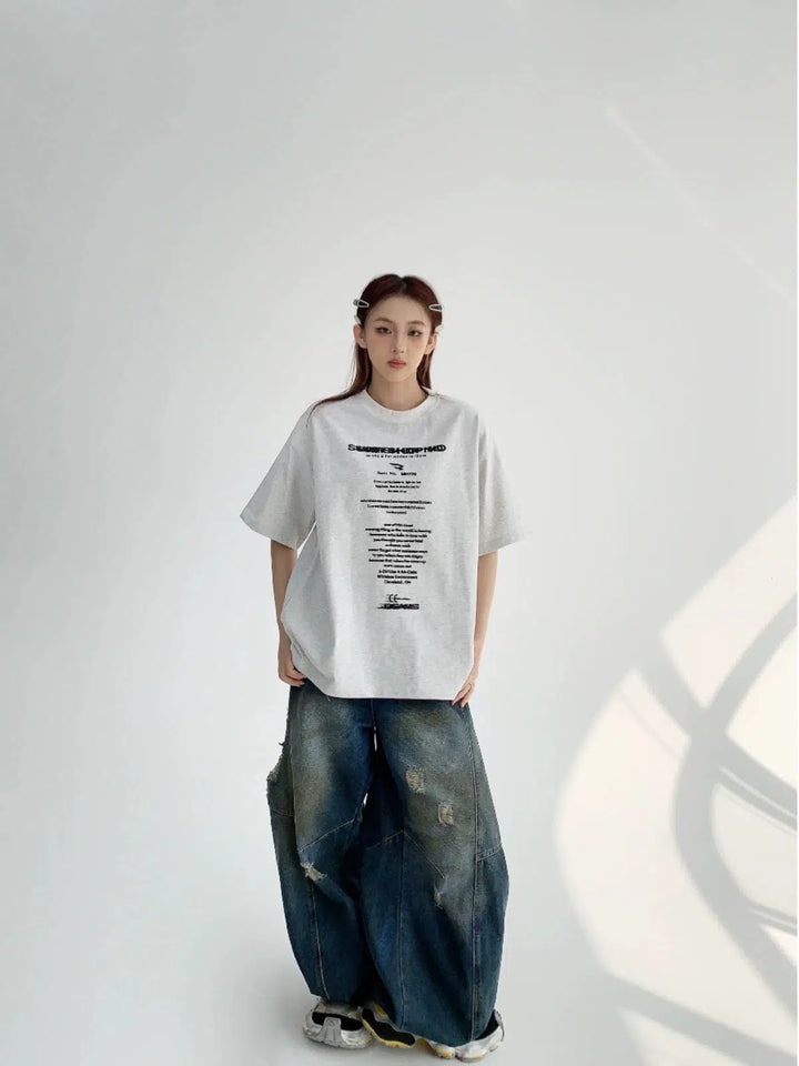 Loose fit Casual Letter Print T-shirt