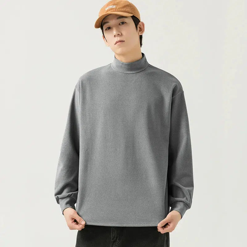 Turtleneck Velvet Sweatshirt
