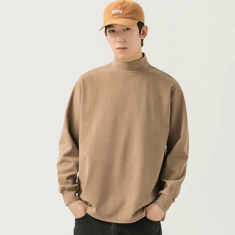 Turtleneck Velvet Sweatshirt