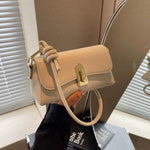 Twist Lock Closure Leather Shoulder Bag