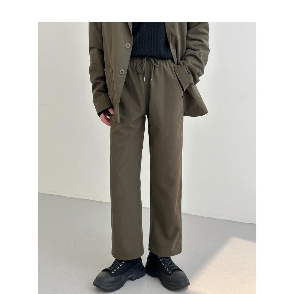Two-Piece Set Elastic Collar Suit