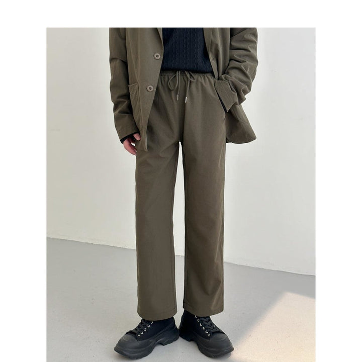 Two-Piece Set Elastic Collar Suit