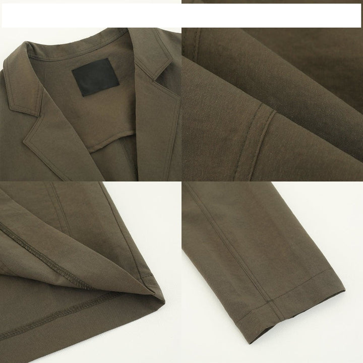 Two-Piece Set Elastic Collar Suit